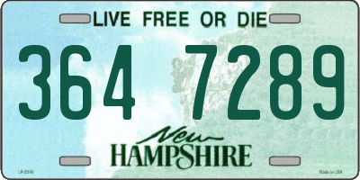 NH license plate 3647289