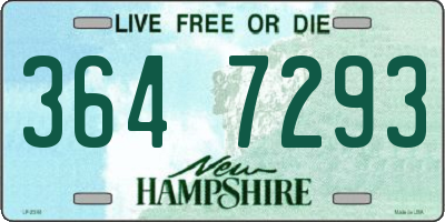 NH license plate 3647293