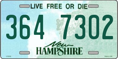 NH license plate 3647302