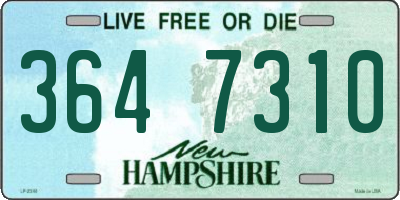 NH license plate 3647310