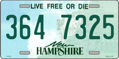 NH license plate 3647325