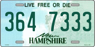 NH license plate 3647333