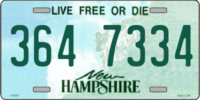 NH license plate 3647334