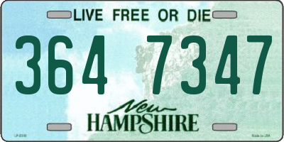 NH license plate 3647347