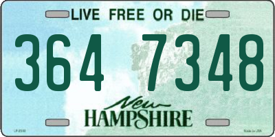 NH license plate 3647348