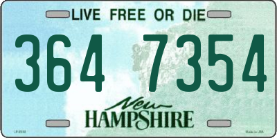 NH license plate 3647354