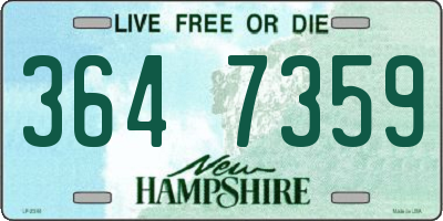 NH license plate 3647359