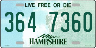 NH license plate 3647360