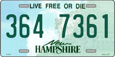 NH license plate 3647361