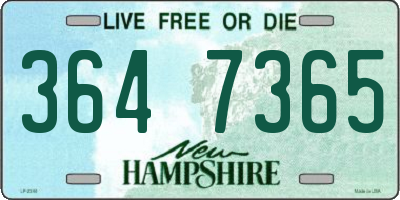NH license plate 3647365