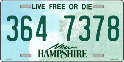 NH license plate 3647378