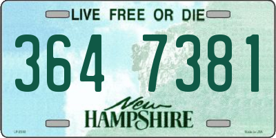 NH license plate 3647381