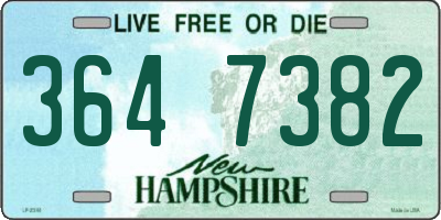 NH license plate 3647382