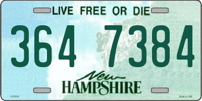 NH license plate 3647384