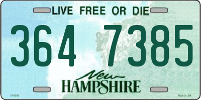 NH license plate 3647385