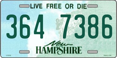 NH license plate 3647386