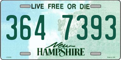 NH license plate 3647393