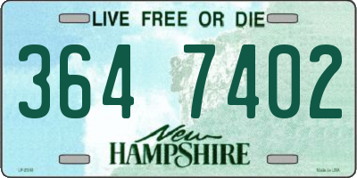 NH license plate 3647402