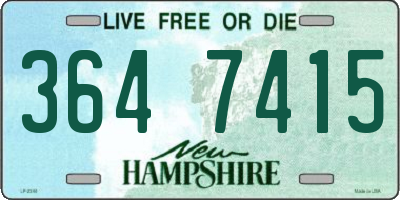 NH license plate 3647415