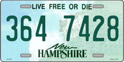 NH license plate 3647428