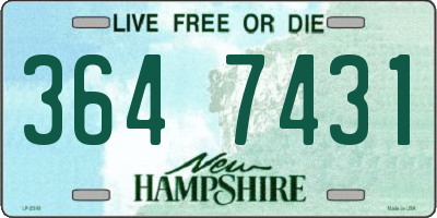 NH license plate 3647431