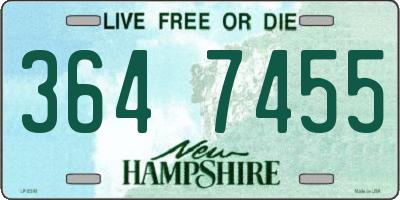 NH license plate 3647455