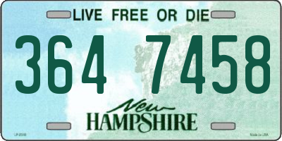 NH license plate 3647458