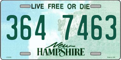 NH license plate 3647463