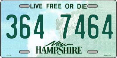 NH license plate 3647464