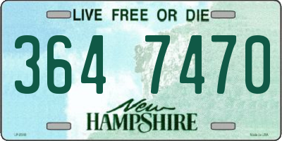 NH license plate 3647470