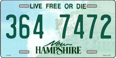 NH license plate 3647472