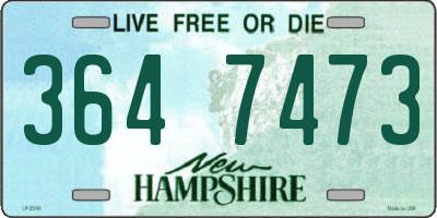 NH license plate 3647473