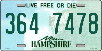 NH license plate 3647478