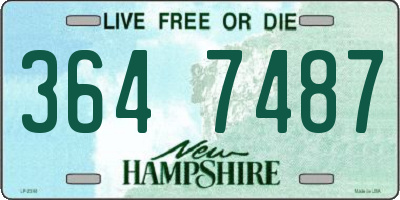 NH license plate 3647487