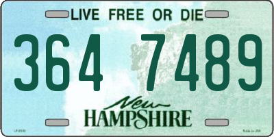 NH license plate 3647489