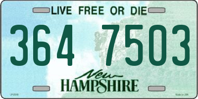 NH license plate 3647503