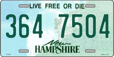 NH license plate 3647504