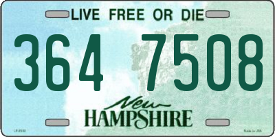 NH license plate 3647508