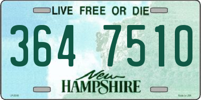 NH license plate 3647510