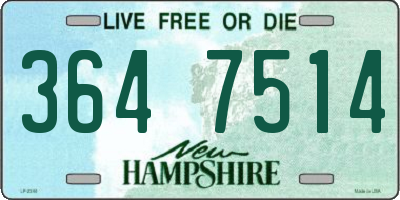 NH license plate 3647514