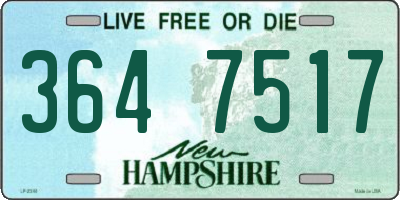 NH license plate 3647517