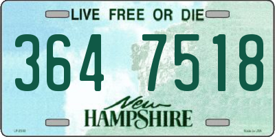 NH license plate 3647518
