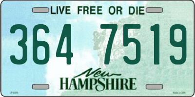 NH license plate 3647519