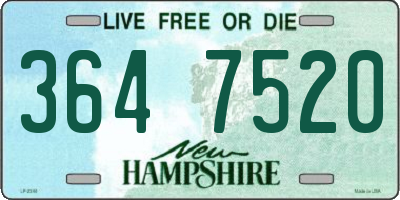 NH license plate 3647520