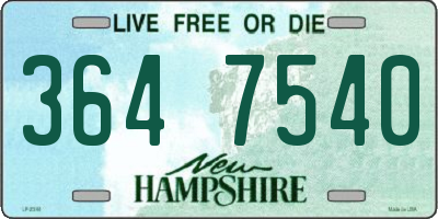 NH license plate 3647540