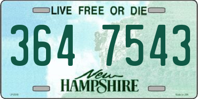 NH license plate 3647543