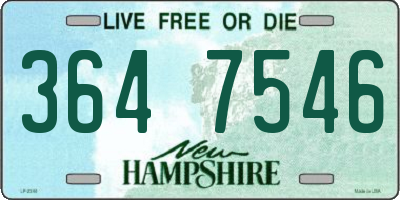 NH license plate 3647546