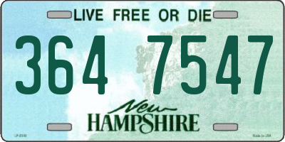 NH license plate 3647547