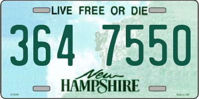 NH license plate 3647550