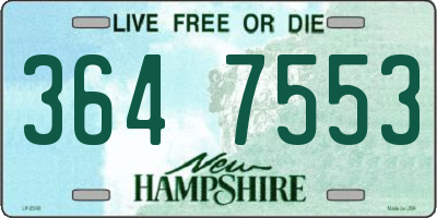 NH license plate 3647553